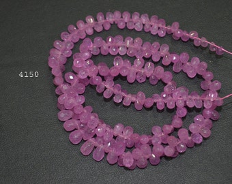Pink Sapphire Faceted Tear Drops, Size 3x4 to 4x6 mm , available in 8 inch and 16 inch option