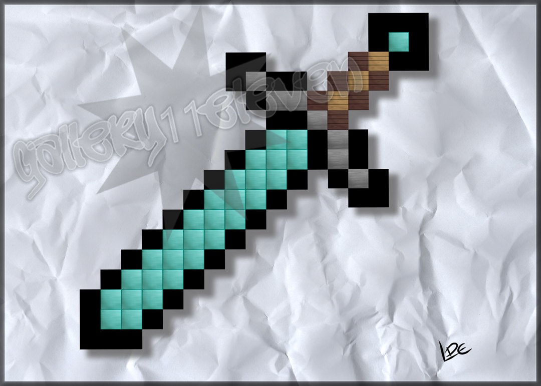 Digital Printable Art File Diamond Minecraft by Gallery11Eleven