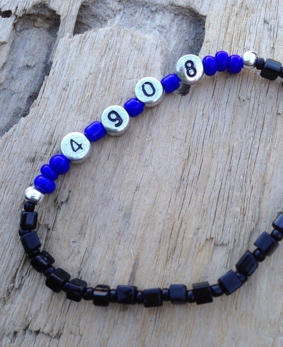 Custom thin blue line bracelets Clearance