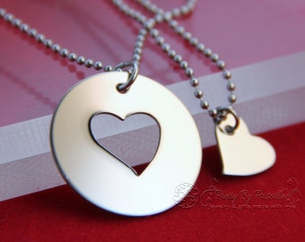 Mother Daughter Jewelry Mother Daughter Necklace Set- up to 4 daughter necklaces-Mother Daughter Jewelry-Heart Cut Out Necklace
