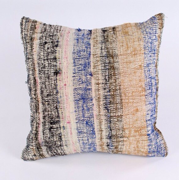 Items similar to Hand Woven Rag Rug Pillow 20"x20" on Etsy