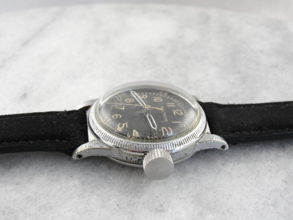 World War Two Era Waltham Wrist Watch In Black MCDQY2-D