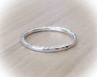 Sterling Silver Ring, CLASSIC Hammered Silver Ring, Stacking Ring, Stackable Ring, Minimalist Jewelry, Etsy Gift Ideas, Boho jewelry