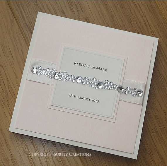 Diamante Wedding Invitation Crystal Cluster by BubblyWeddings