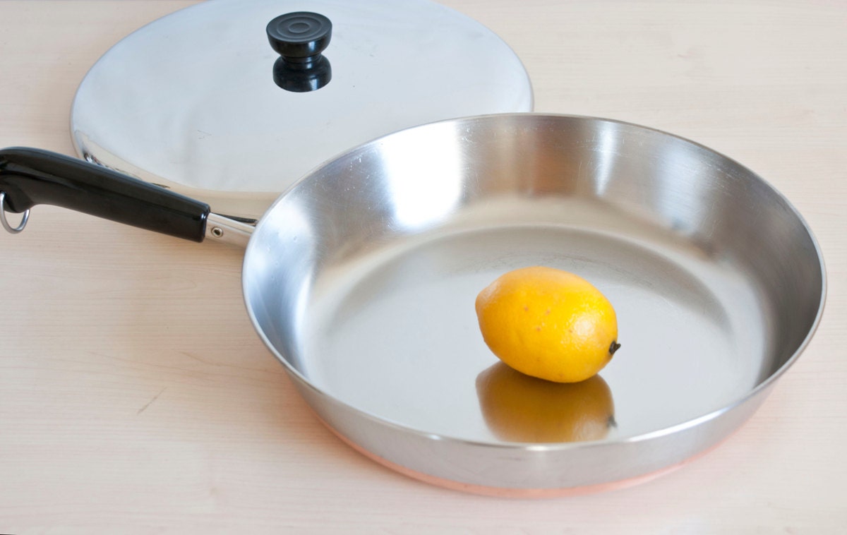 Revere Ware Extra Large 12 inch Frying Pan Skillet with Lid