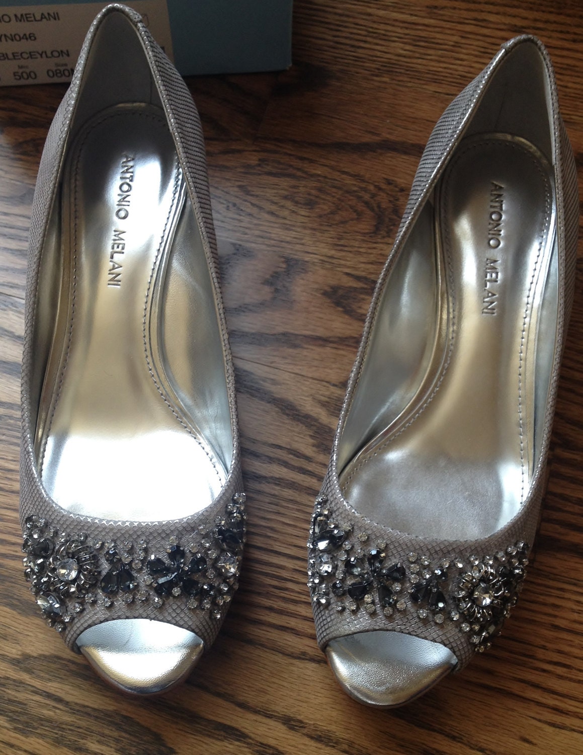 Silver Crystal Beaded Antonio Melani Dress Shoes