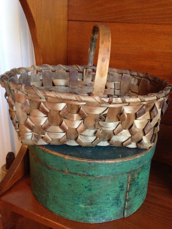 Basket Handmade Wooden Handle Very Early Delicate by ChloesCustom