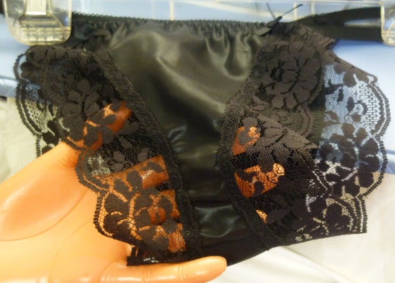 Satin Panty Black Fetish Lace Knickers Gothic By Cupidscloset