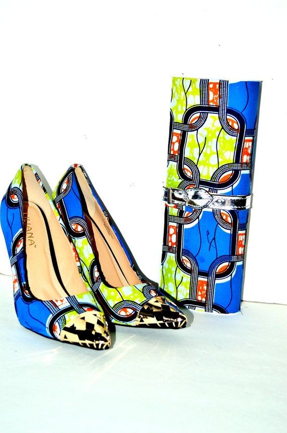 African Print Shoes And Purse Set African Print by ZabbaDesigns