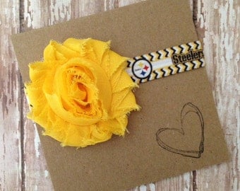 Pittsburgh Steelers Shabby Flower Headband