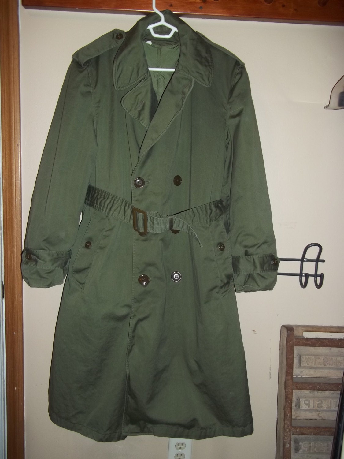 1955 Military Overcoat with Liner / Army Trench Coat by SLazyB1952
