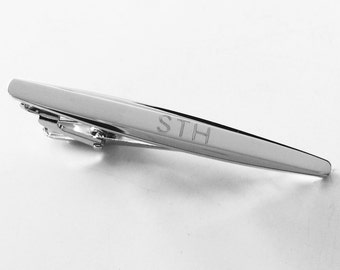 One Personalized Tie Clip Groomsmen Gifts Custom Tie clip Engraved Tie Clip Personalized Monogrammed Tie Clip for Man-TC54