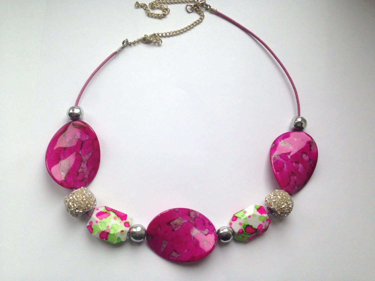 Handmade Chunky Beaded Necklace Chunky Beaded by AmandaHLCreations