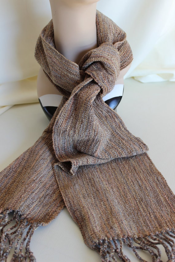 Handwoven Scarf Rayon & Rayon Chenille by KarenDriscollWeaving