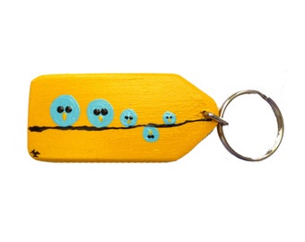 Key yellow bird hand painted