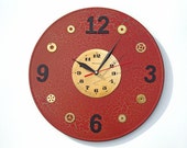 Steampunk wall clock Retro, unique wall clocks, modern wall clock, vintage wall clock, terracotta wall clock, living room clock, unique gift