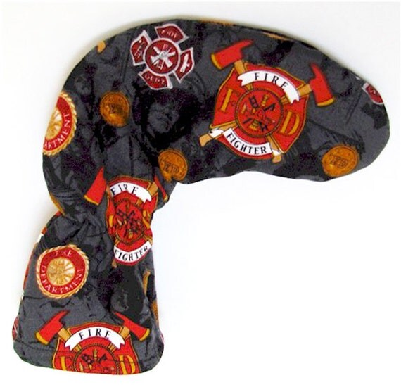 FIREFIGHTER Golf Club Putter Cover / Head Cover by ArizonaOutpost