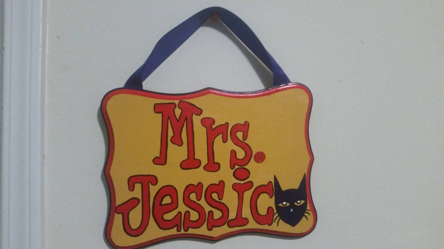 Pete the Cat Door Hanger classroom decor by CustomNamesbyJulie