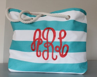 Personalized Beach Bag Large Tote Bag Bridesmaid Gift