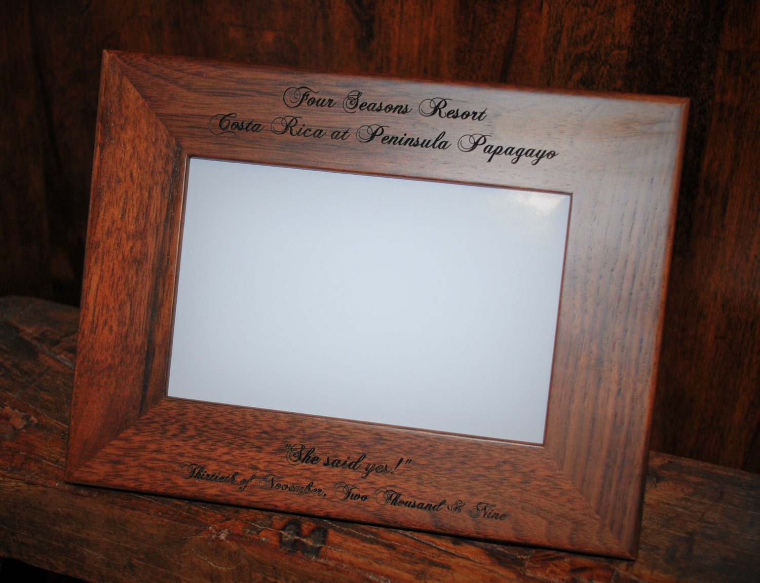 5x7 Laser Engraved Walnut Wooden Picture Frame Custom picture