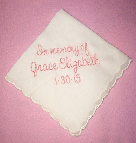Items similar to In memory of handkerchief, funeral gift, Sympathy gift