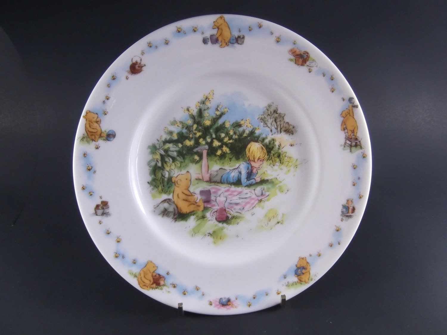 Winnie The Pooh Plate Royal Doulton Christopher Robin Piglet