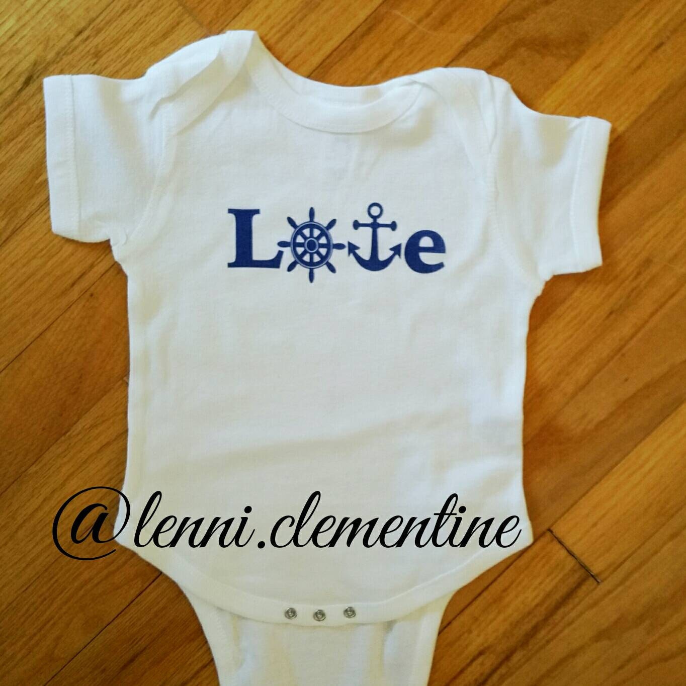 Love Anchor Infant Bodysuit Anchor Baby Clothes Nautical