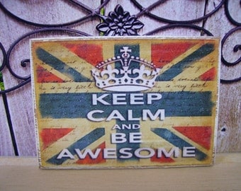 Keep Calm...Miniature Wooden Plaque 1:12 Scale for Dollhouse
