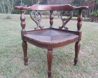 VINTAGE CORNER CHAIR, Mid Century Chair, Wood Chair,