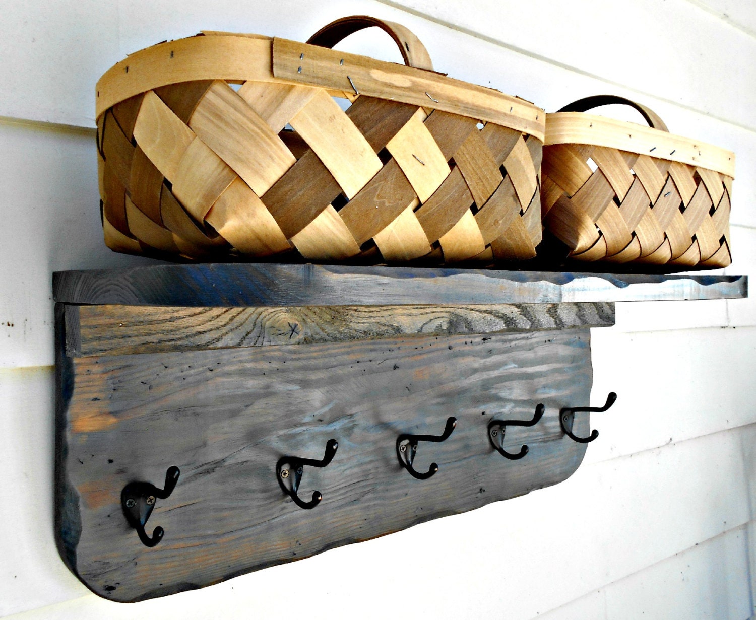 Farmhouse Shelf Wood Coat Rack Shelf Rustic Wall Shelf