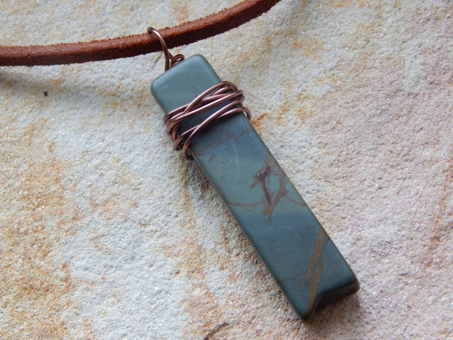 Unisex Jasper Pendant Necklace Jewelry for Men Gemstone