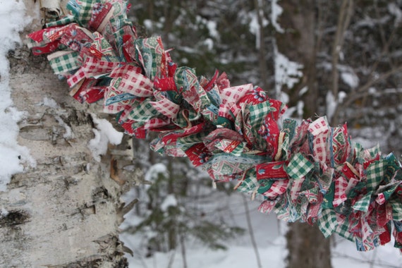 christmas tree garland fabric swag rag garland rustic country christmas tree garland fabric swag rag garland rustic country