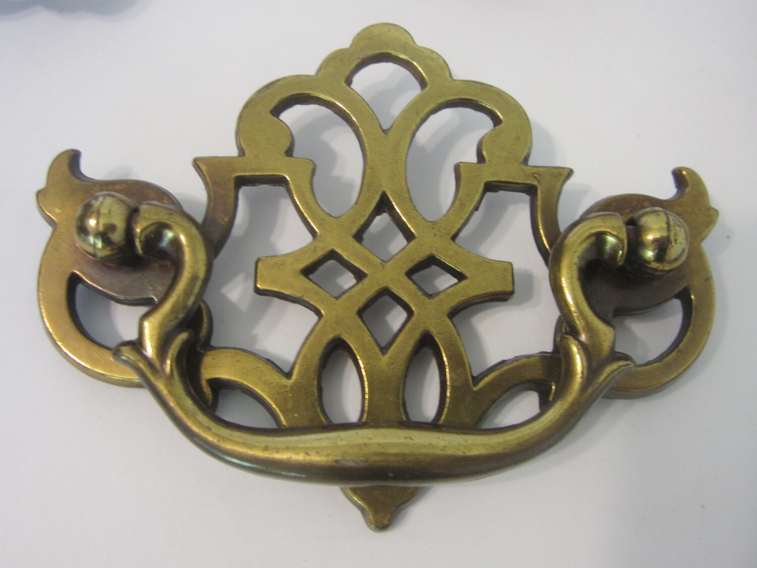 Chippendale Drawer Pulls, Lot of 4 Handles, Bronze Metal with Filigree ...