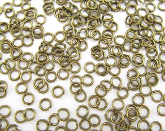 500 Jump Rings - 4mm - Antique Bronze Color - 21 Gauge .7mm Thick - Open Jump Rings - Small Connector Links - 4 mm Diameter - Wholesale Lot