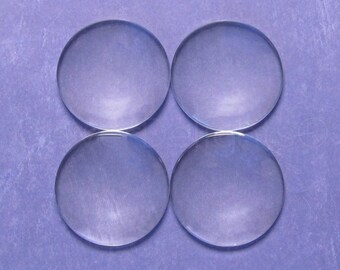 5 Pcs - 40mm Round Glass Cabochons - 1 9/16" Clear Round Magnifying Dome Cabs - For Cameo Pendants, Photo Jewelry, Fridge Magnets