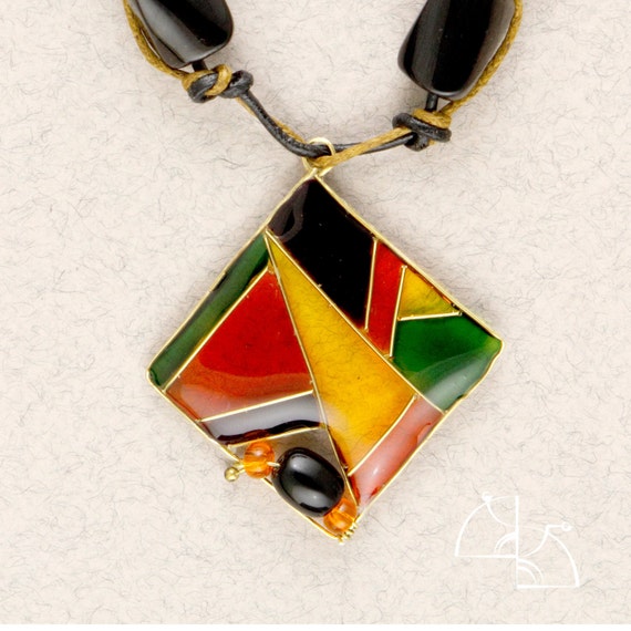 Bright geometry. Unusual,great, geometric Pendant. Colorful abstract pendant. Modern style