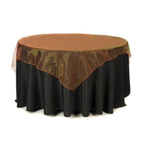 72 inch Square Organza Table Overlay Orange by YourChairCovers