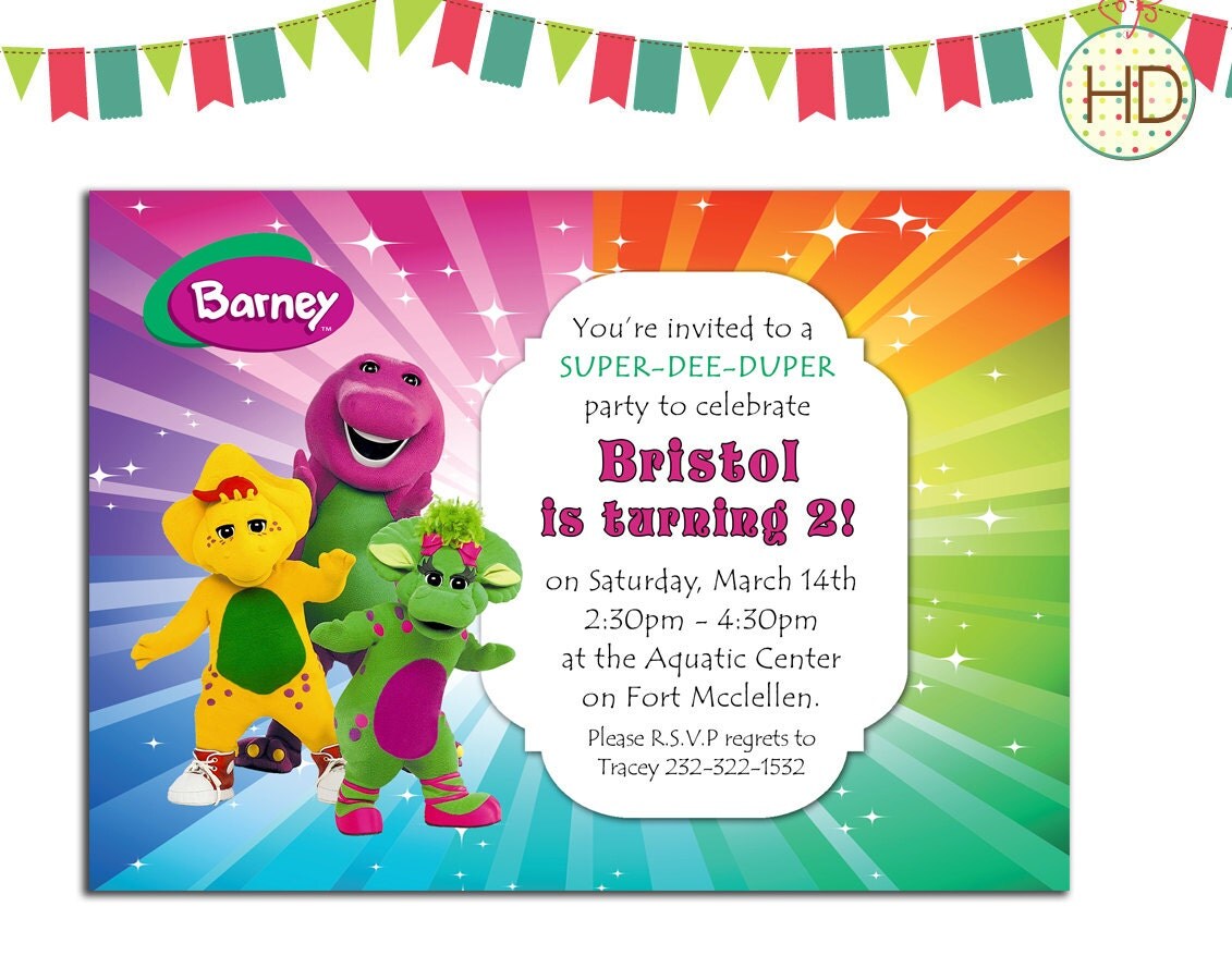 Barney And Friends Party Invitations 5