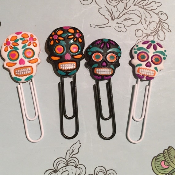 Sugar Skull Bookmark Skull bookmarks by CustomcCreationsbyS