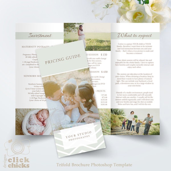 Trifold Brochure Template Studio Welcome Flyer Photography