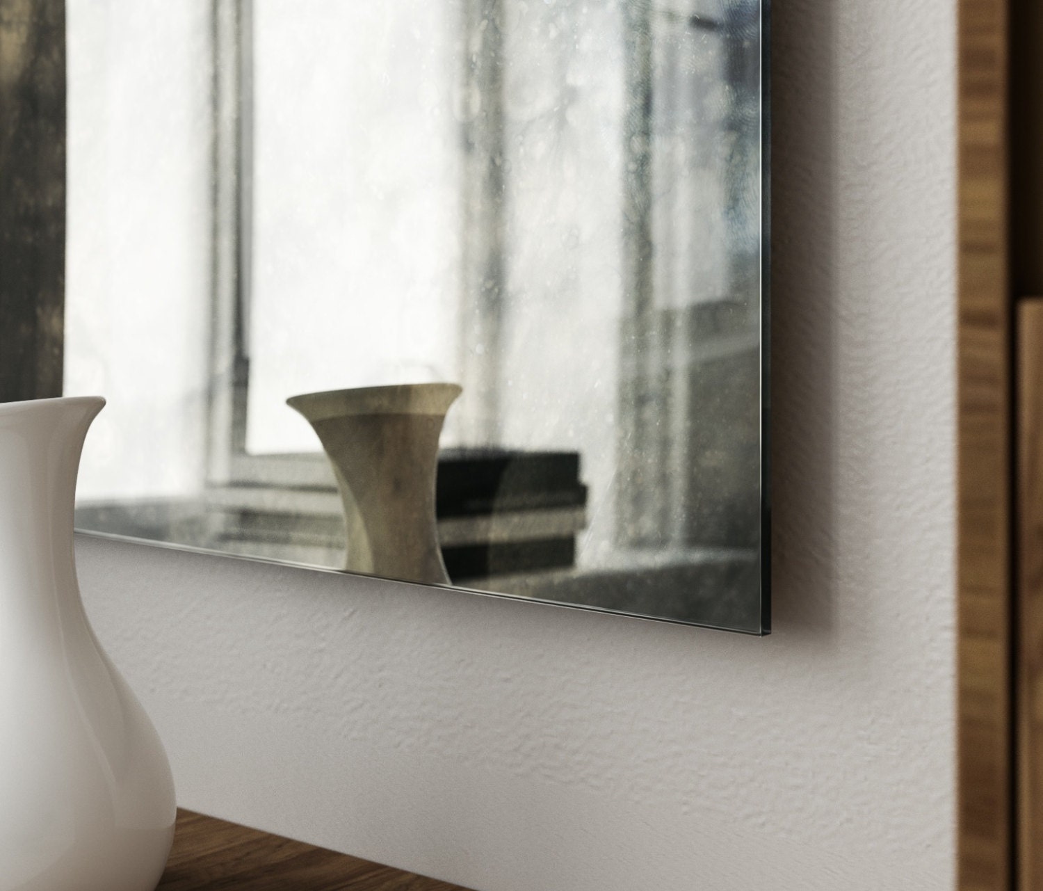 Smoked antique mirror. 15 x 12 antiqued grey glass