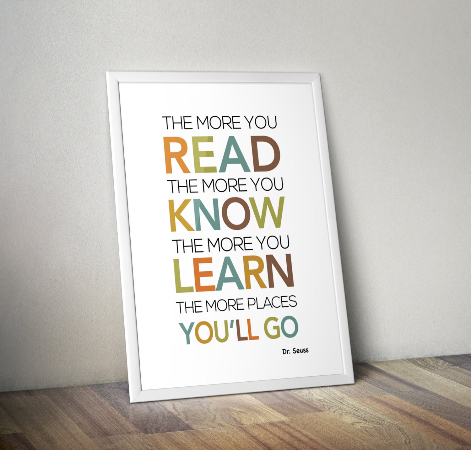 Printable Dr. Seuss Poster The more you read by SlickTurtleDesign