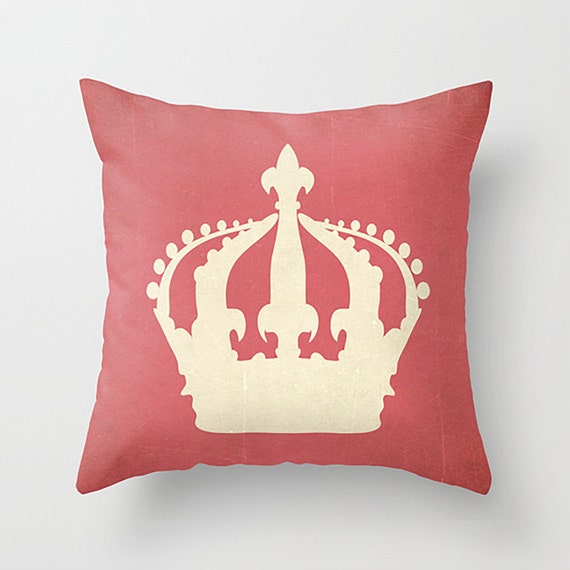 Crown Pillow Cover Pink Pillow Royal Pillow Decorative Pillow