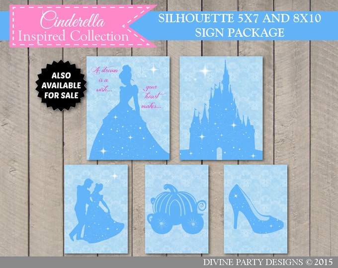 SALE INSTANT DOWNLOAD Cinderella Inspired A Dream is a Wish 8x10 Sign / Printable Diy / Cinderella Inspired Collection