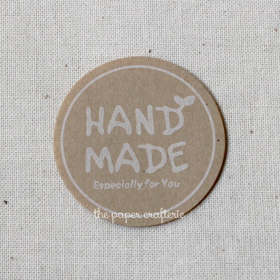 Sticker Hand made especially for you Kraft Label