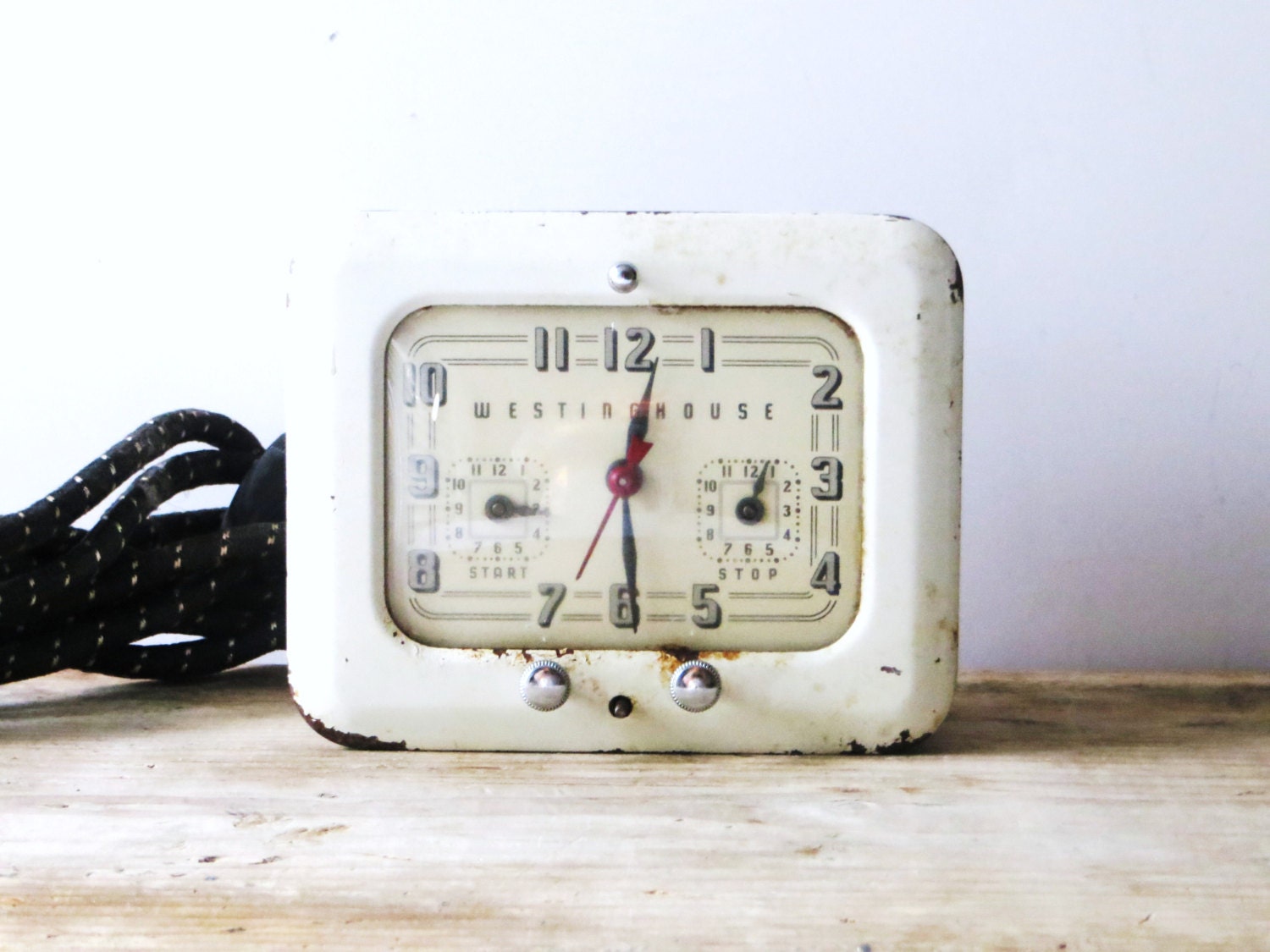 Westinghouse electric stove oven clock timer vintage white