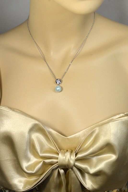 Mint blue aqua gray Wedding Jewelry Bridesmaid Gift