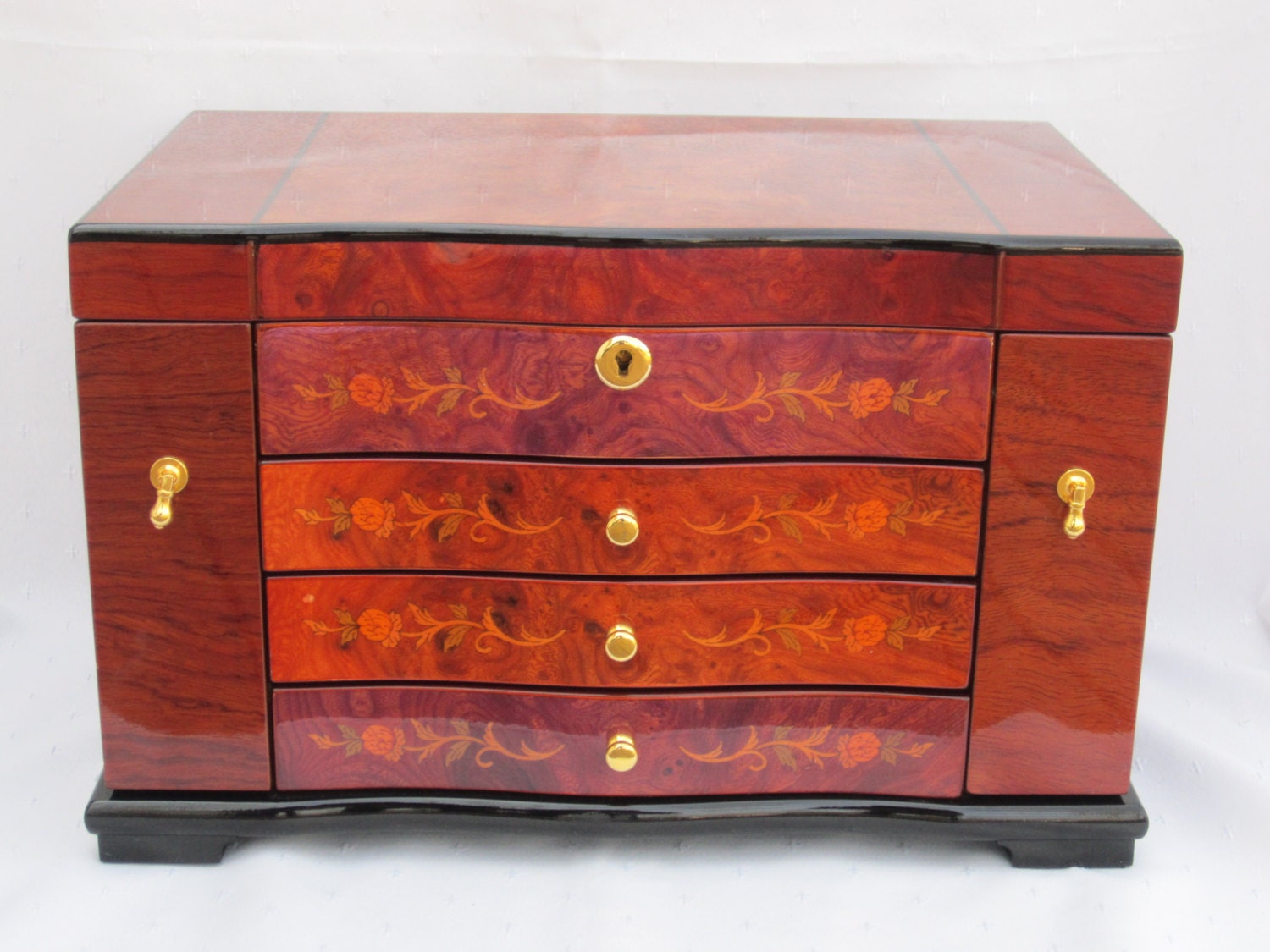 Reserved for W.....Large Wood Jewelry Box Lacquer Finish High