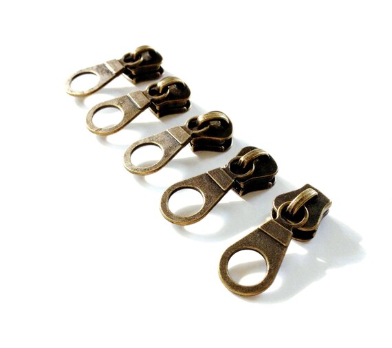 Set of 10 // No.5 Zipper Slider Zipper Pull by NingBags on Etsy