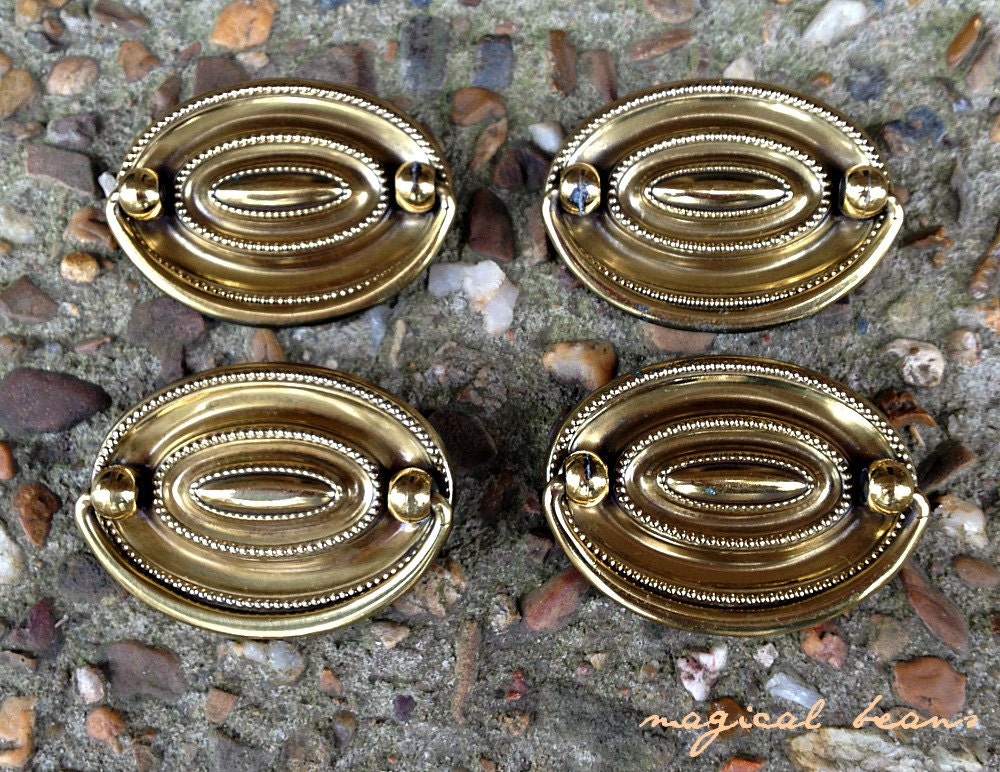 Hepplewhite Drawer Pull Brass Drawer Pull Oval by MagicalBeansHome